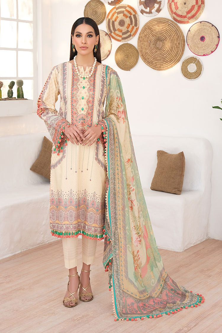 3-PC Unstitched Digital Printed Lawn Suit