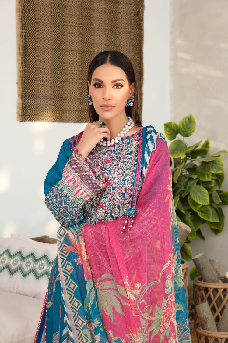 3-PC Unstitched Digital Printed Lawn Suit