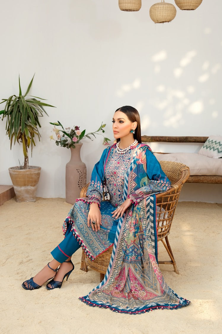 3-PC Unstitched Digital Printed Lawn Suit