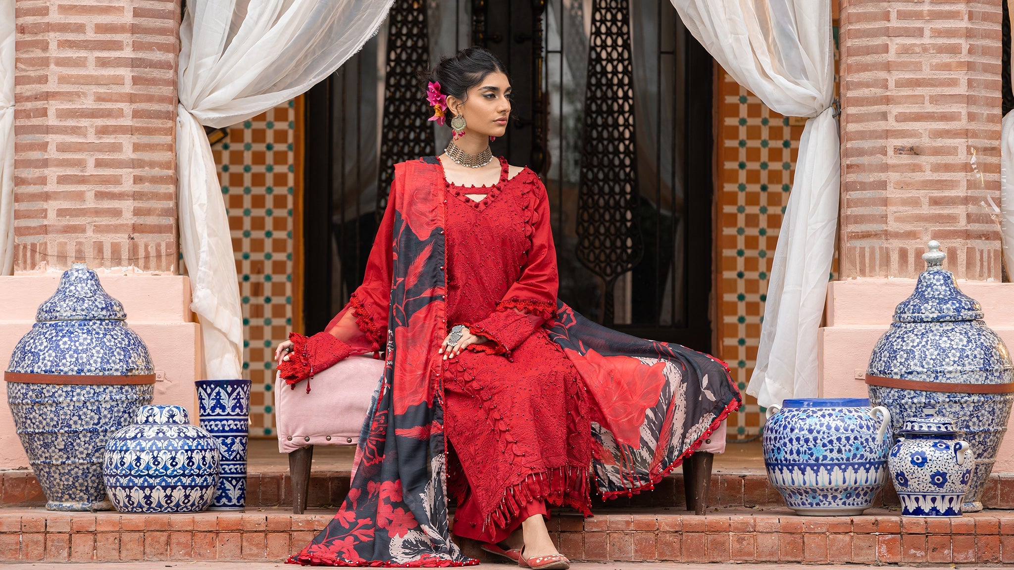 3-PC Unstitched Embroidered Lawn Suit