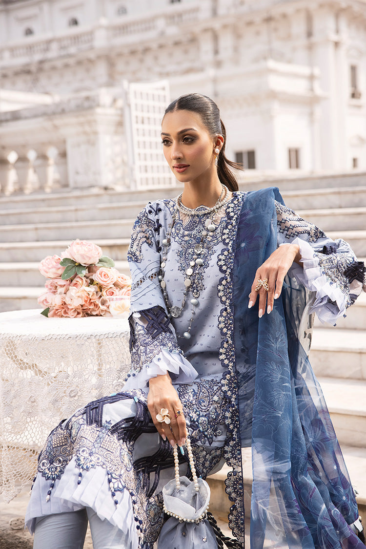 3-PC Unstitched Embroidered Lawn Suit  Ellena