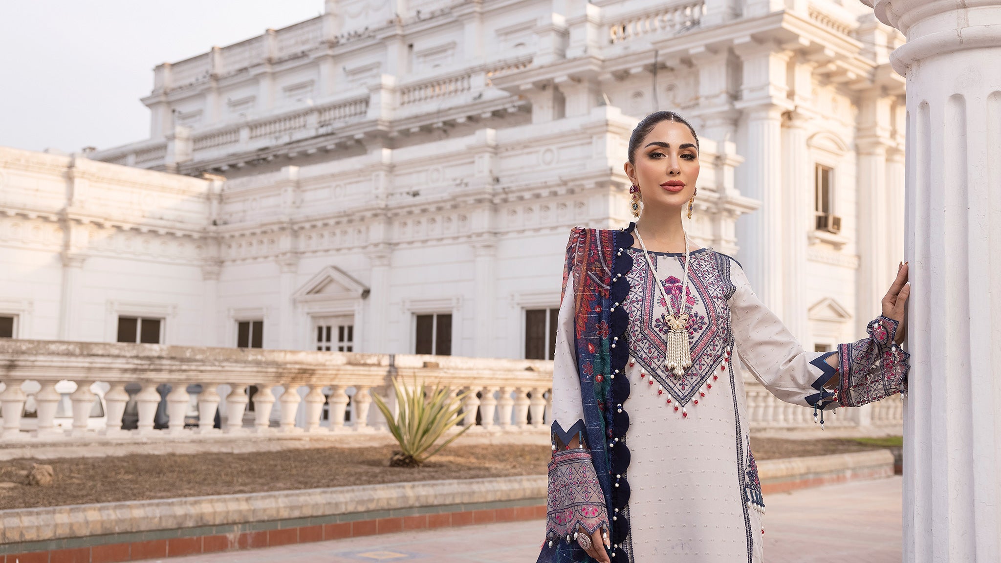 3-PC Unstitched Embroidered Lawn Suit