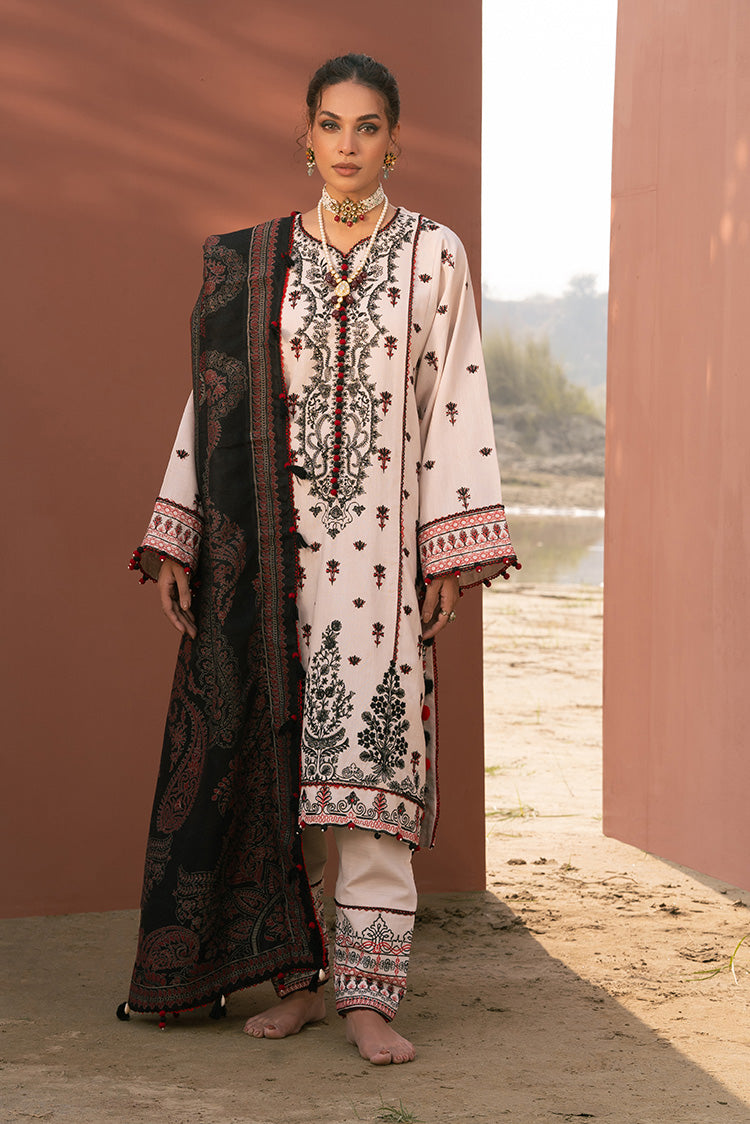 3-PC Unstitched Embroidered Jacquard Khaddar Suit