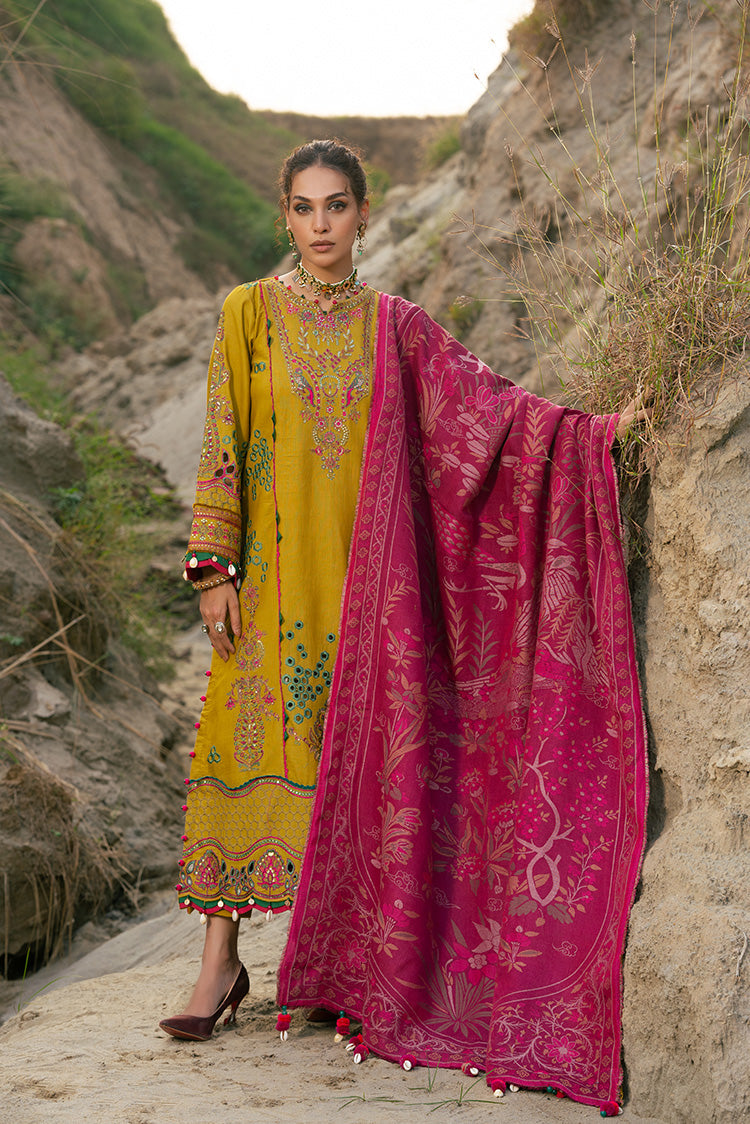 3-PC Unstitched Embroidered Jacquard Khaddar Suit