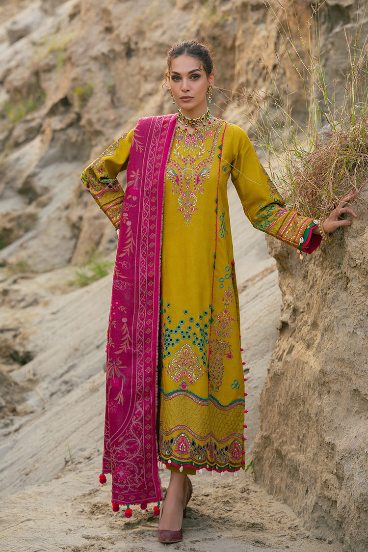 3-PC Unstitched Embroidered Jacquard Khaddar Suit