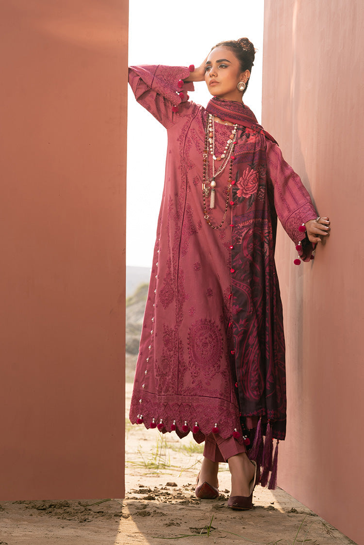 3-PC Unstitched Embroidered Jacquard Khaddar Suit