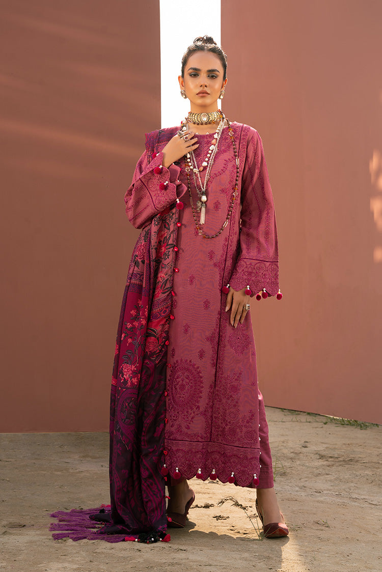 3-PC Unstitched Embroidered Jacquard Khaddar Suit