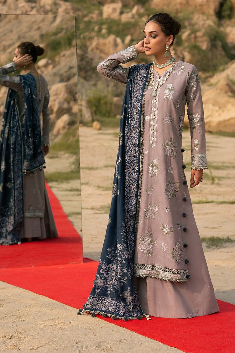 3-PC Unstitched Embroidered Jacquard Khaddar Suit