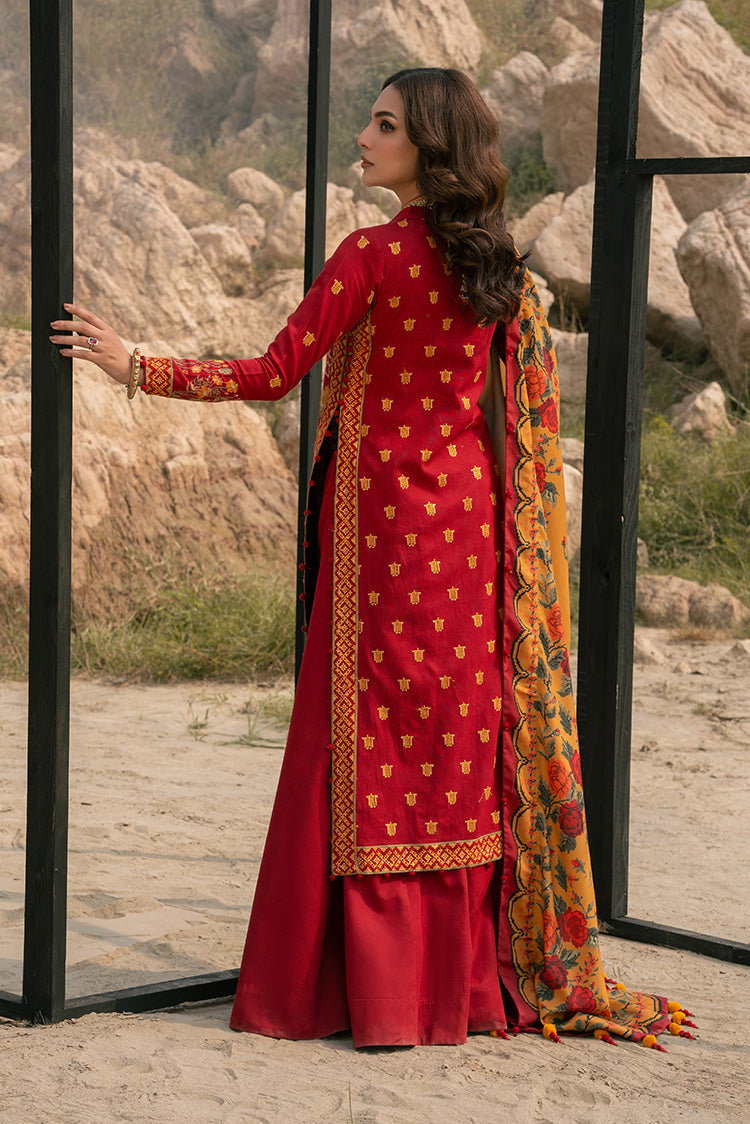 3-PC Unstitched Embroidered Jacquard Khaddar Suit