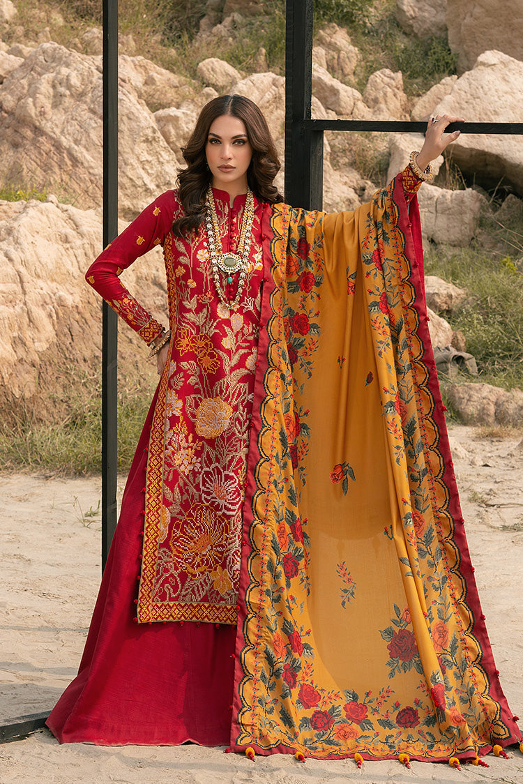 3-PC Unstitched Embroidered Jacquard Khaddar Suit