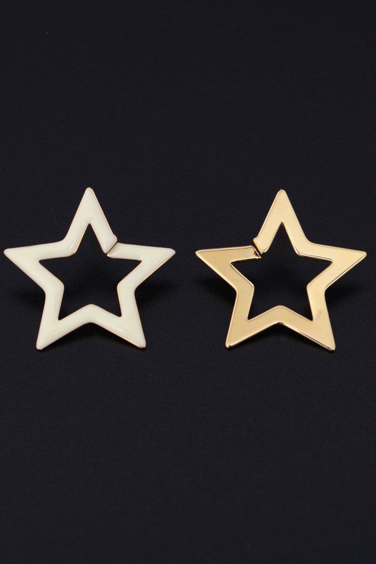 Gold-Tone Star Hoop Earrings