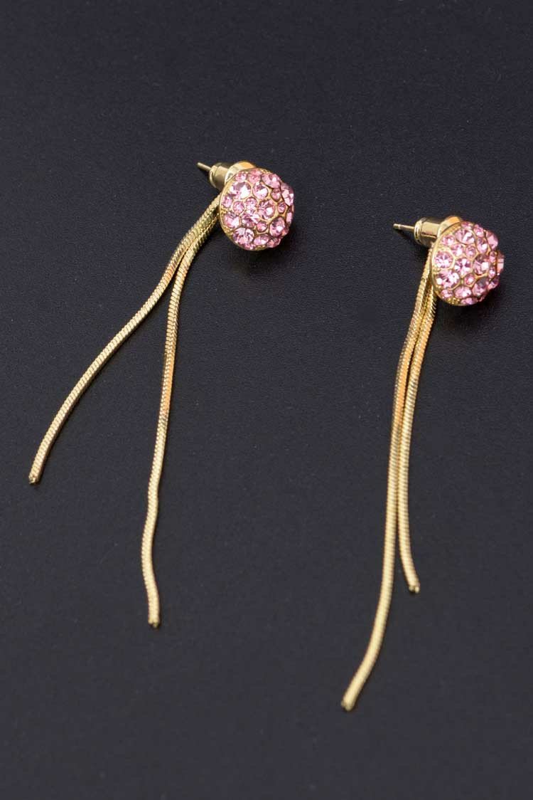 Round Shape Chain Drop Earring