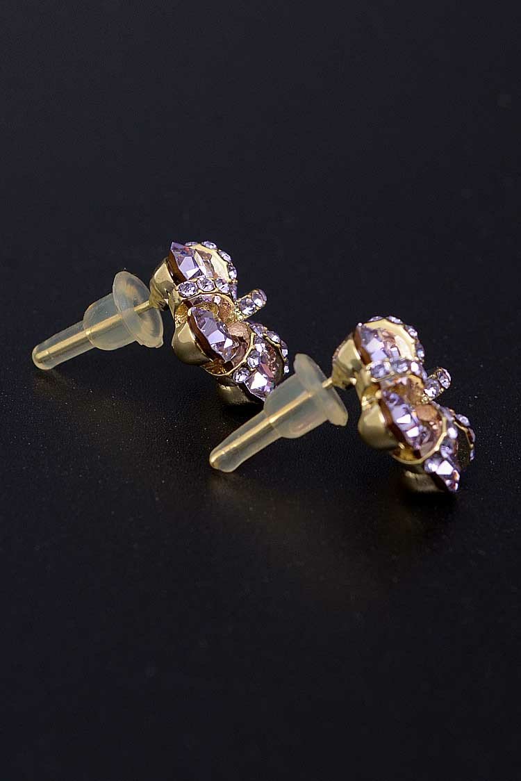 Flower Shape Stone Stud Earrings