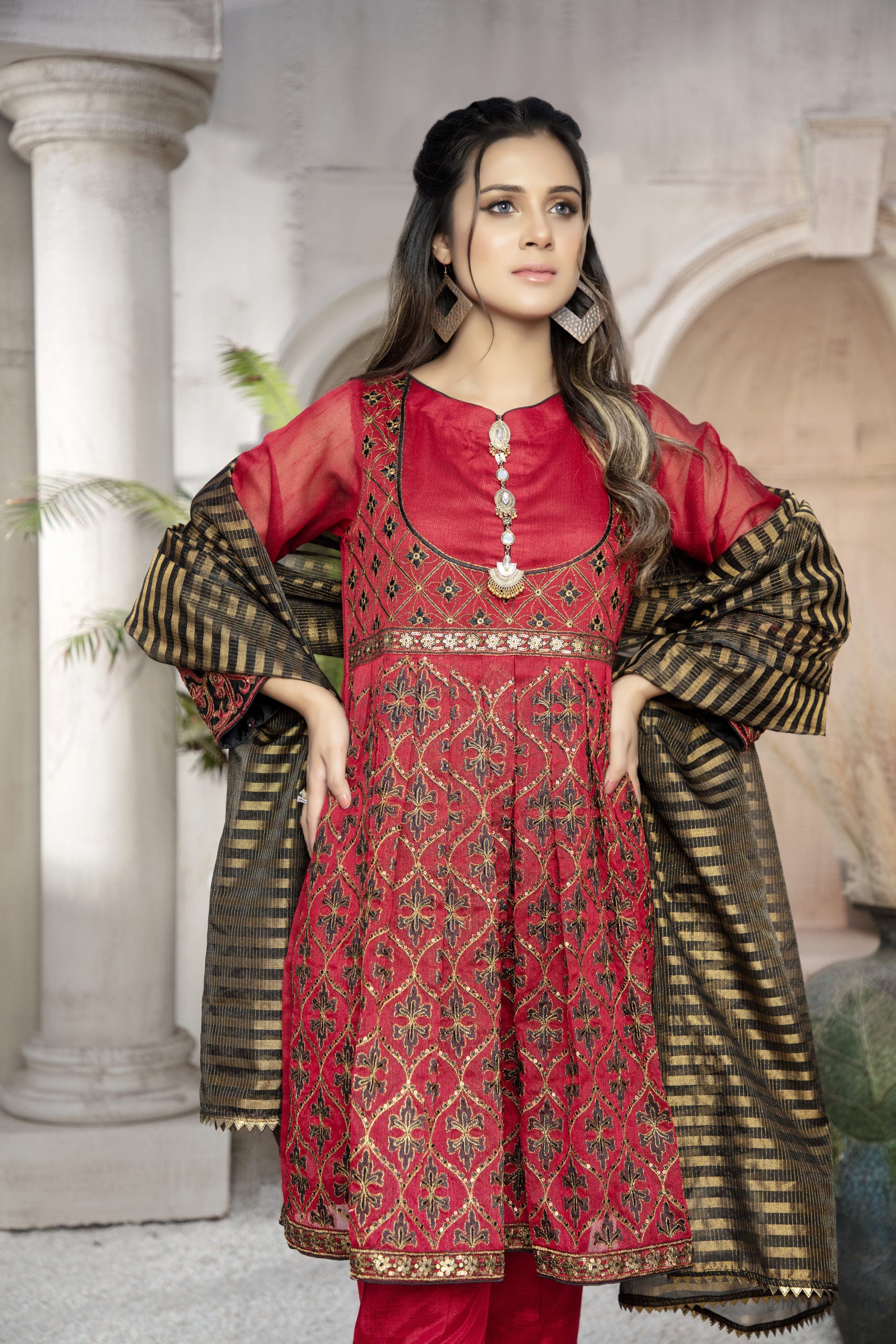 3-PC Stitched Khaddi Suit