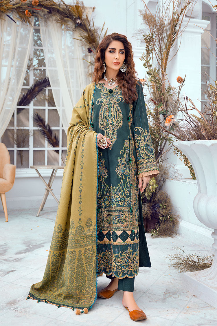 3-PC Unstitched Embroidered Jacquard Khaddar Suit