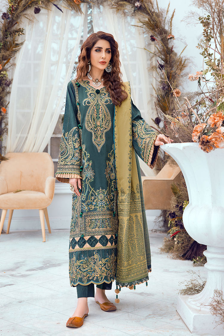 3-PC Unstitched Embroidered Jacquard Khaddar Suit