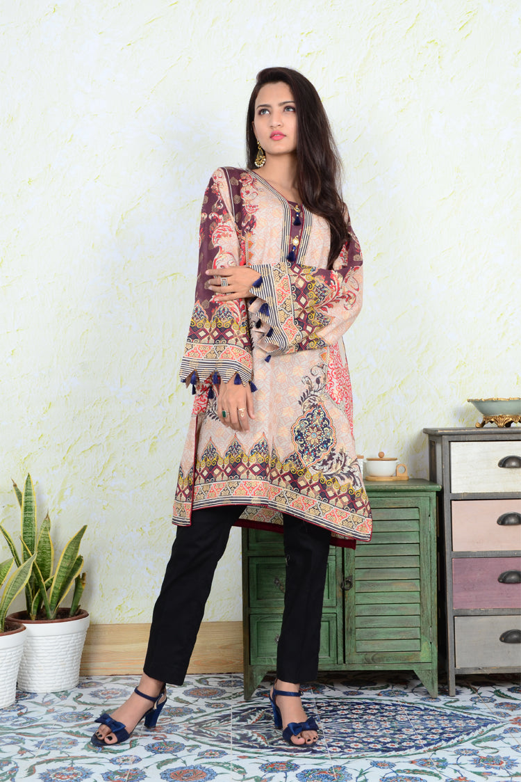 1-PC Unstitched Jacquard Kurti