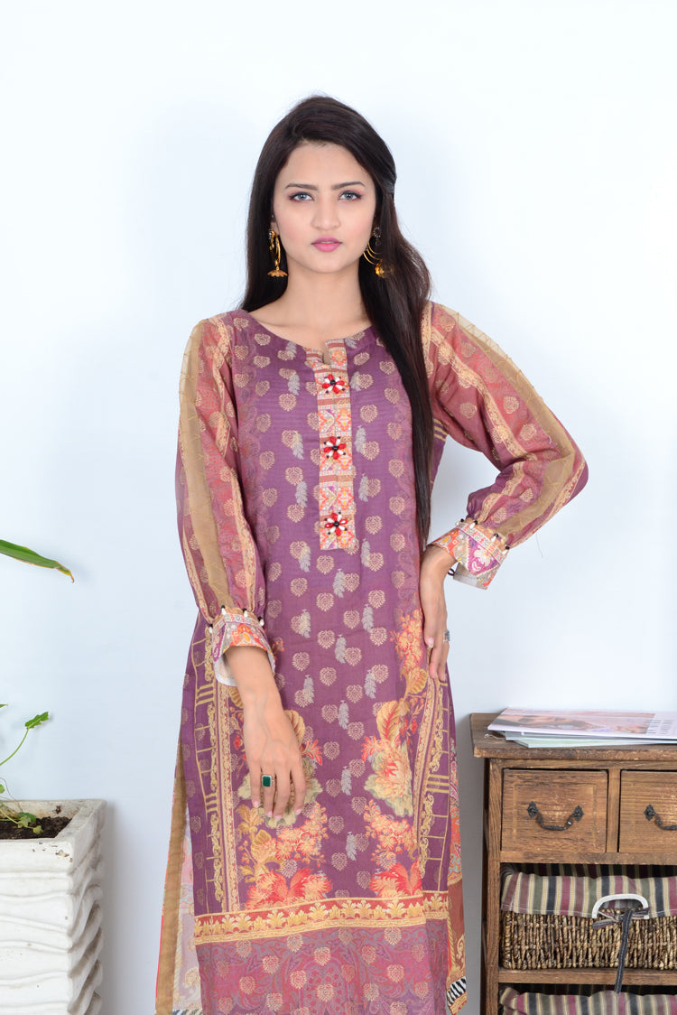 1-PC Unstitched Jacquard Kurti