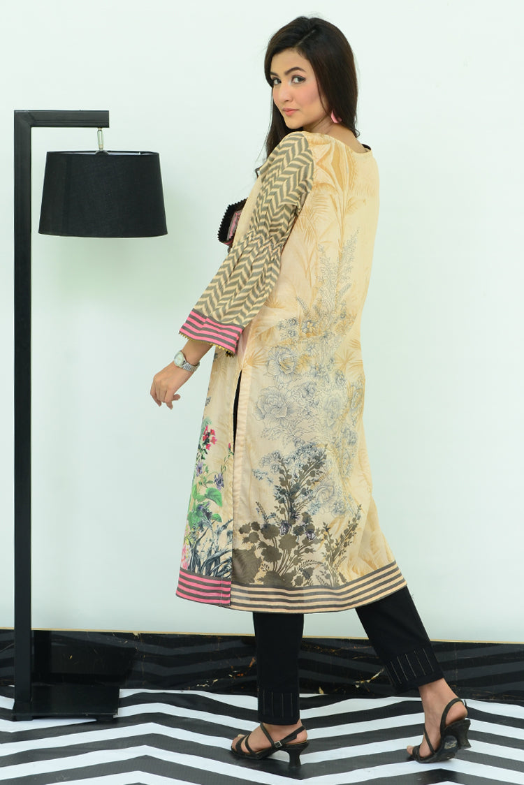 1-PC Unstitched Lawn Kurti