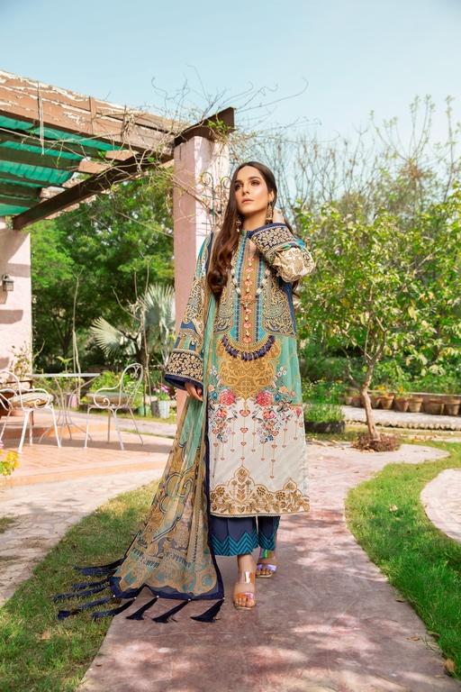 3-PC Unstitched Digital Printed Lawn Suit