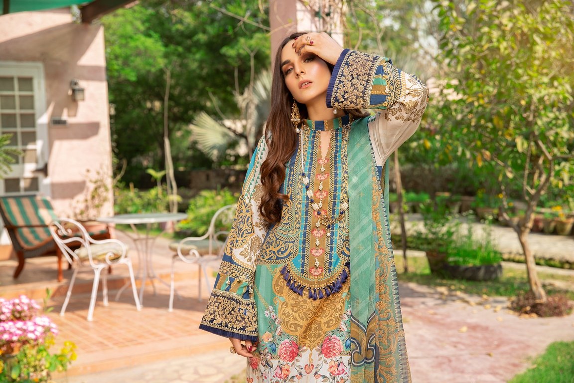 3-PC Unstitched Digital Printed Lawn Suit