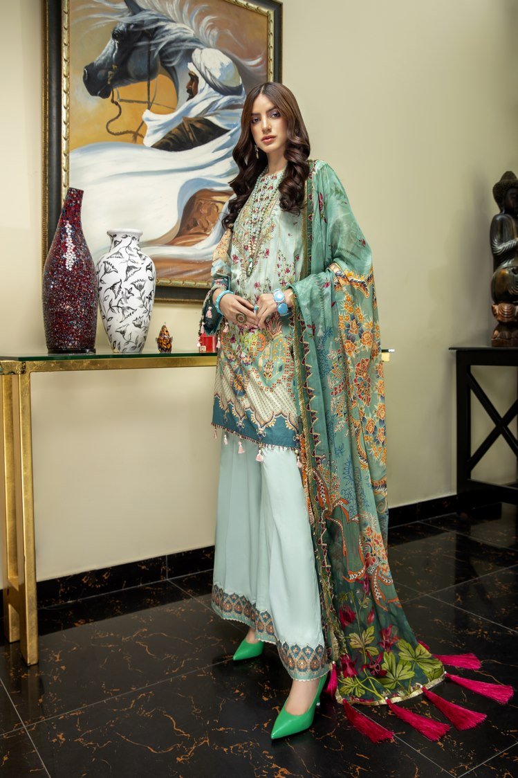 3-PC Unstitched Digital Printed Lawn Suit