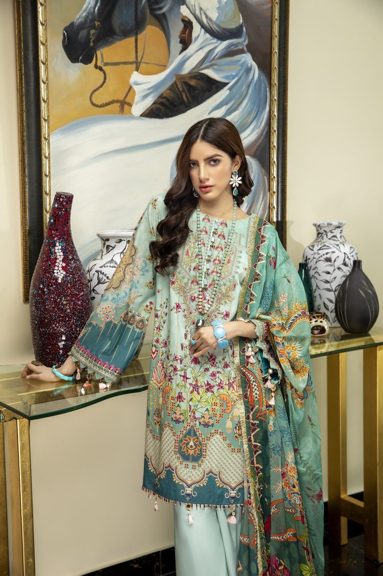 3-PC Unstitched Digital Printed Lawn Suit