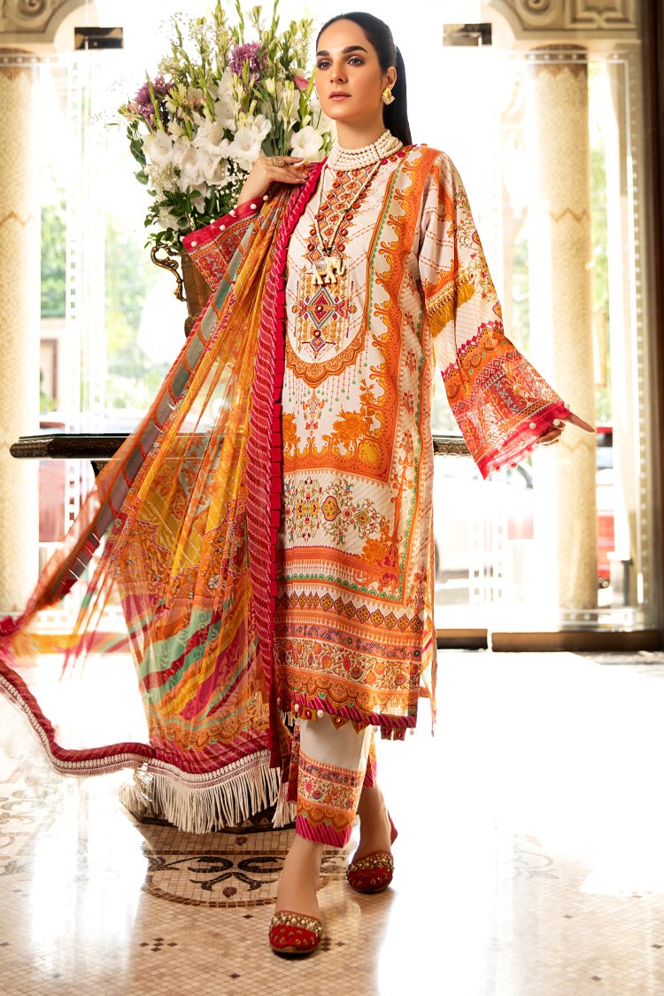 3-PC Unstitched Digital Printed Lawn Suit