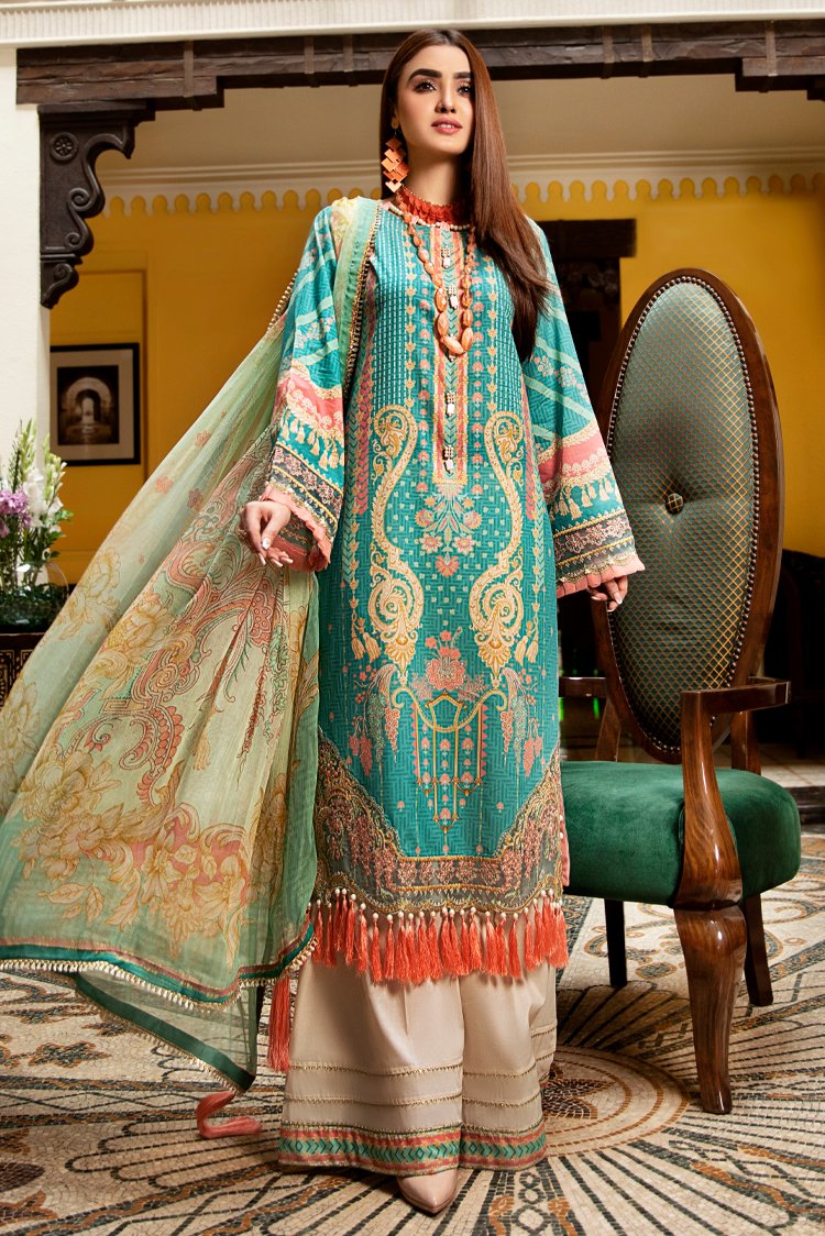 3-PC Unstitched Digital Printed Lawn Suit