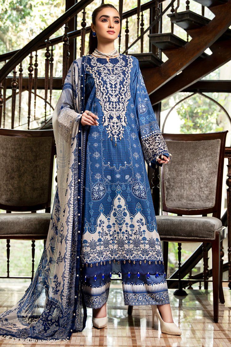 3-PC Unstitched Digital Printed Lawn Suit