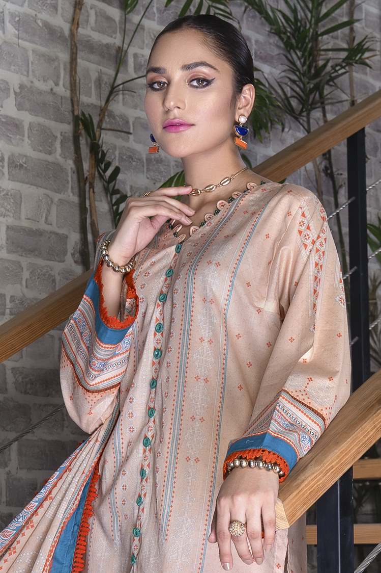 3-PC Unstitched Digital Printed Lawn Suit