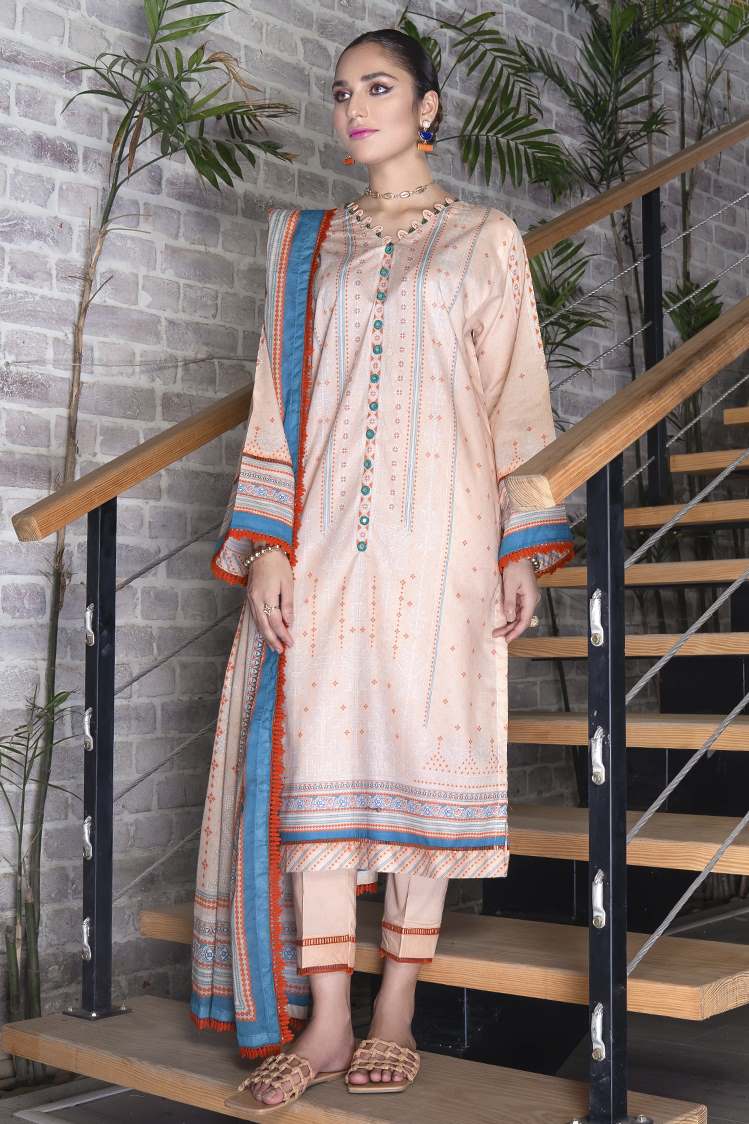 3-PC Unstitched Digital Printed Lawn Suit