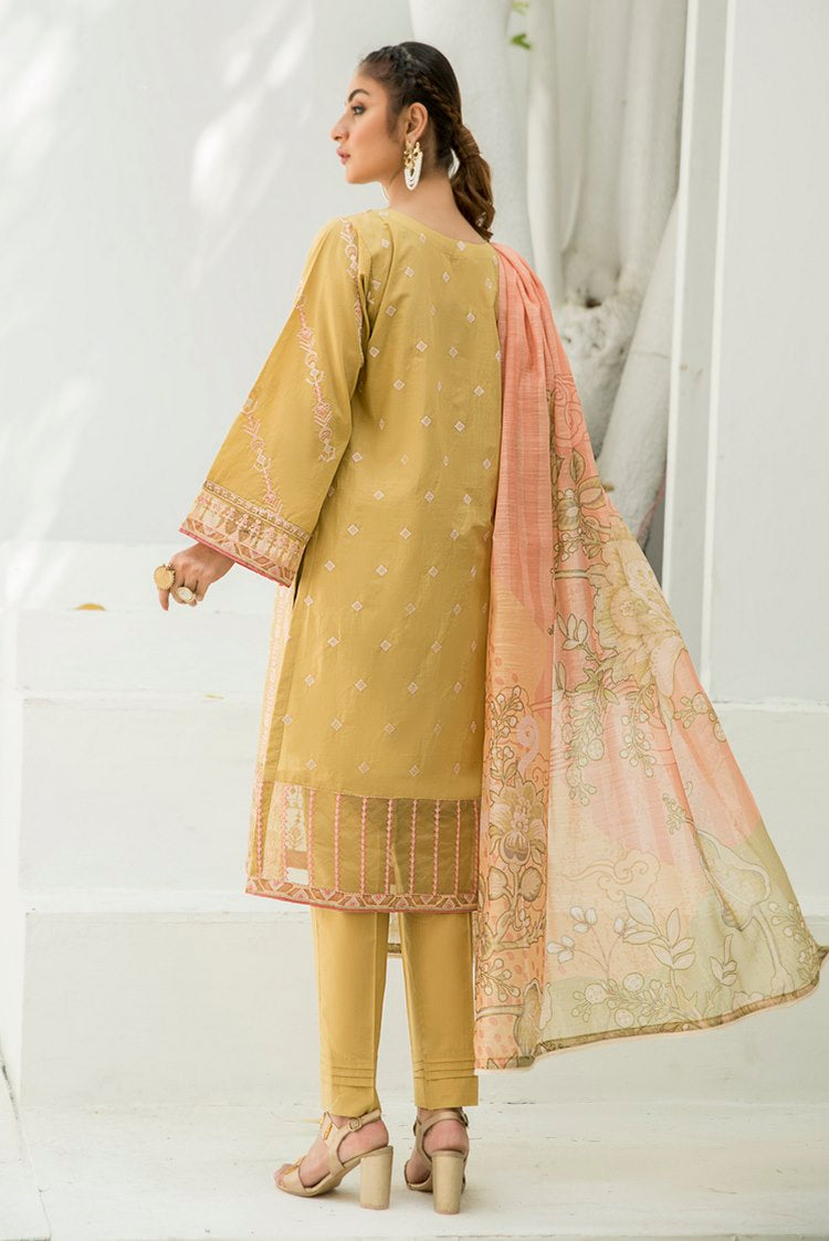 3-PC Stitched Cambric Cotton Suit