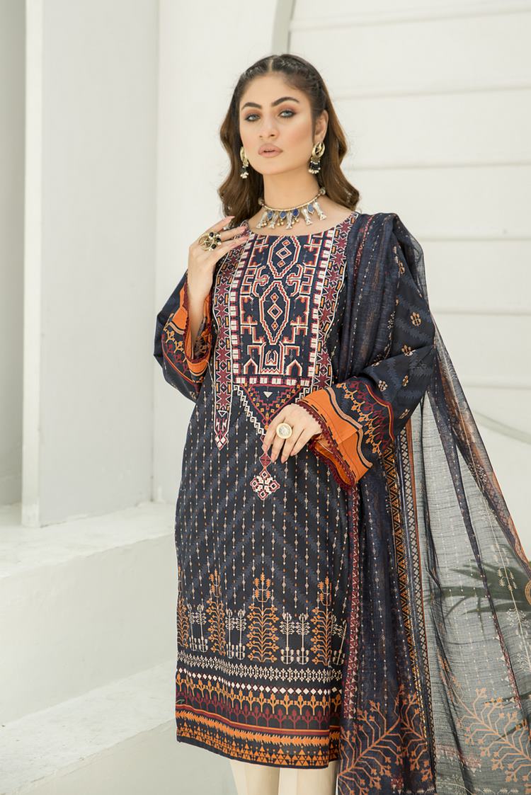 3-PC Stitched Lawn Suit