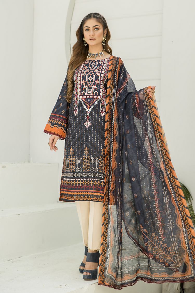 3-PC Stitched Lawn Suit