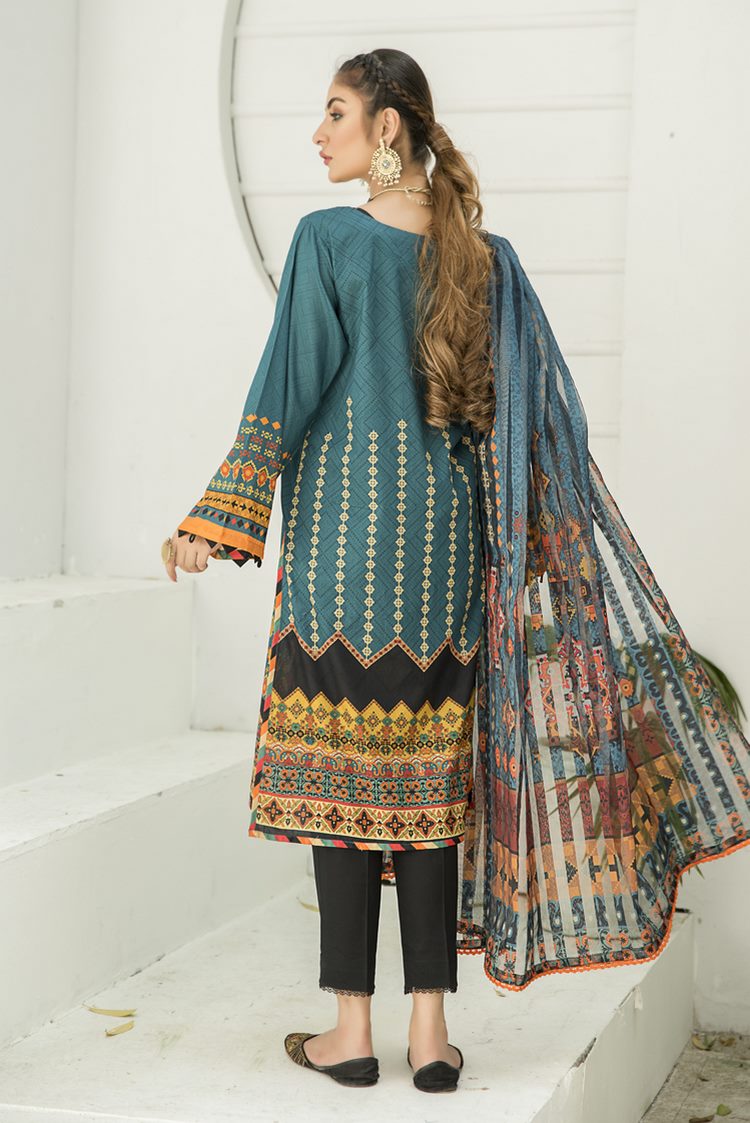 3-PC Stitched Lawn Suit