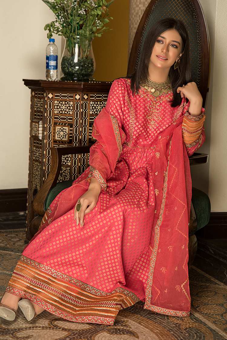 3-PC Stitched Jacquard Lawn Suit