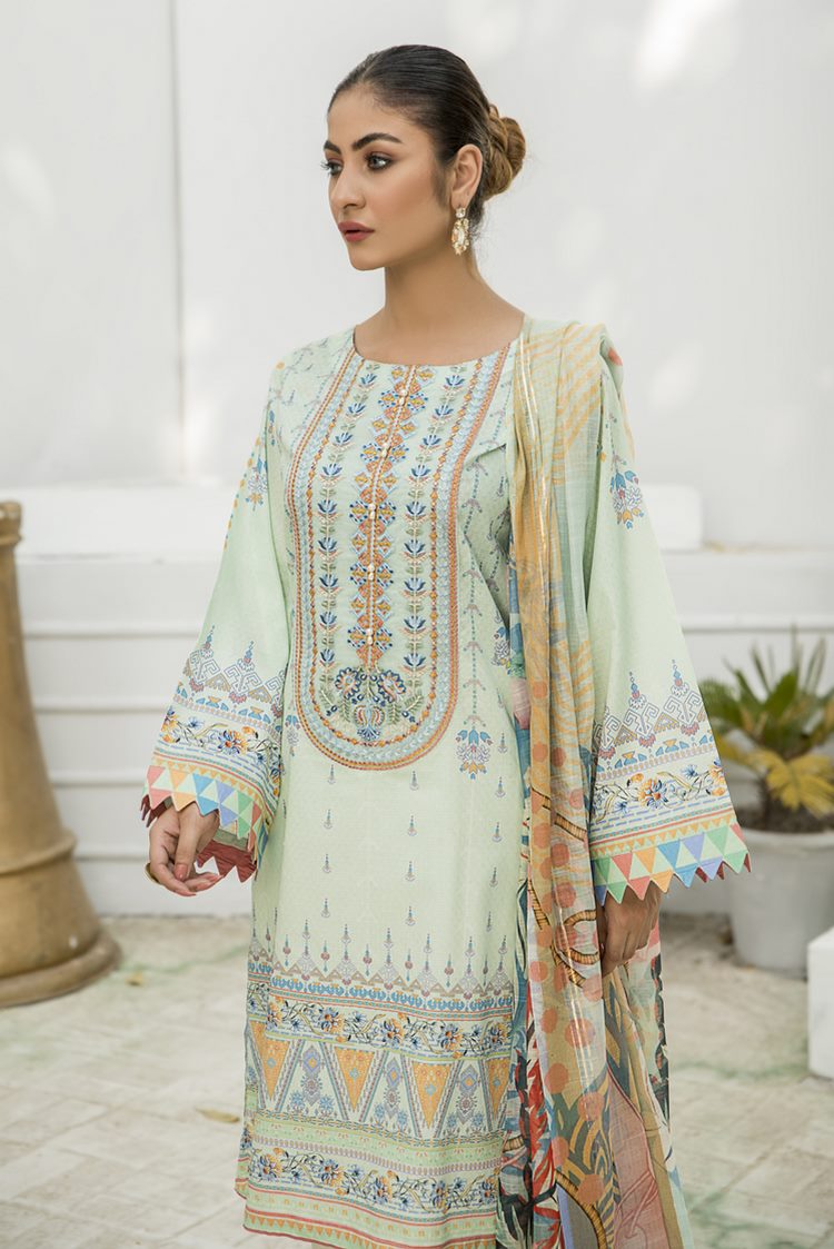 3-PC Stitched Lawn Suit