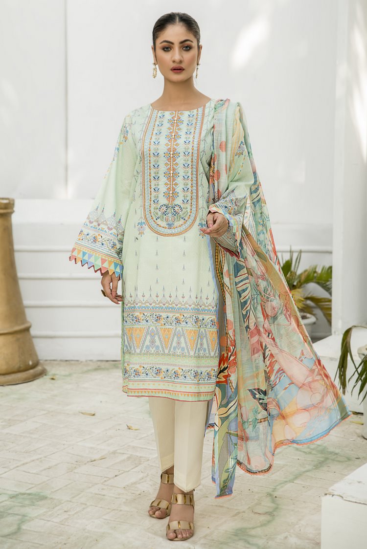 3-PC Stitched Lawn Suit