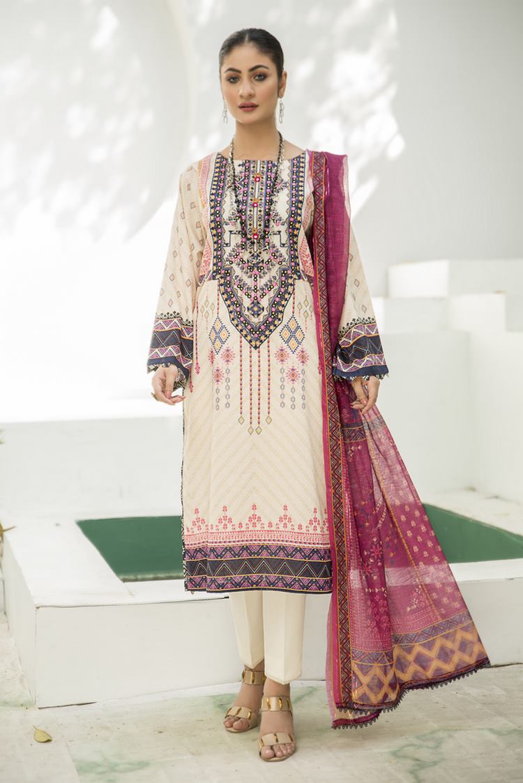 3-PC Stitched Lawn Suit