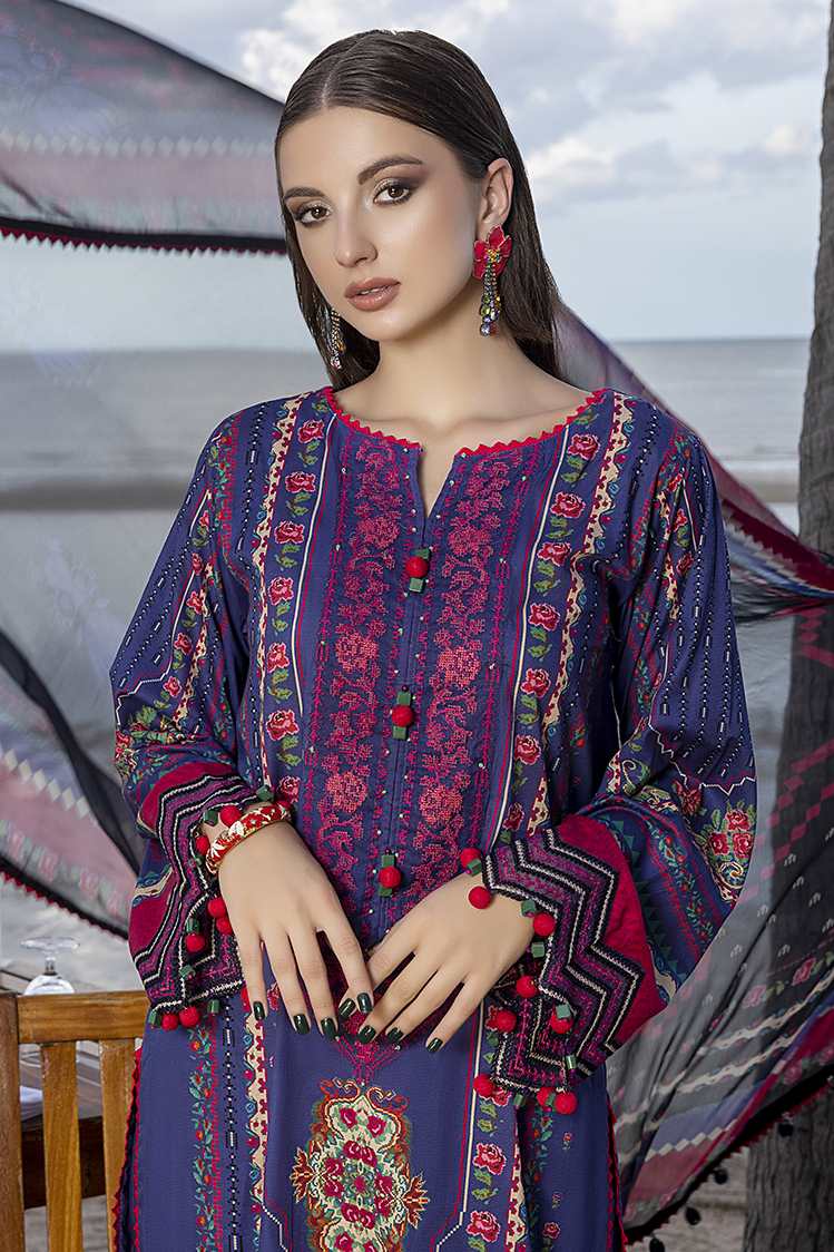 3-PC Unstitched Digital Printed Lawn Suit