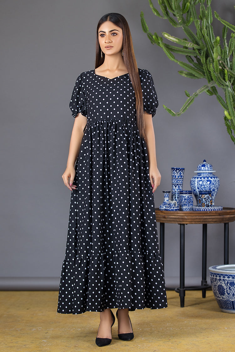 Mini Polka Dot Print Georgette Dress