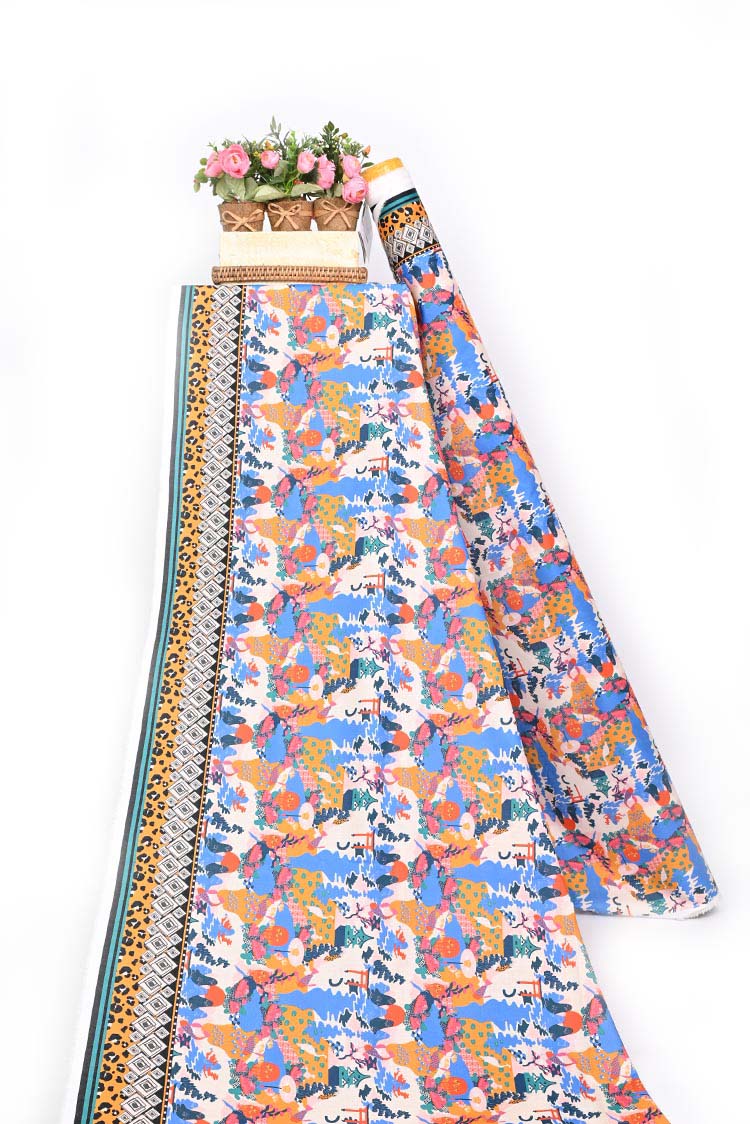 1-PC Kurti Unstitched Cambric Lawn