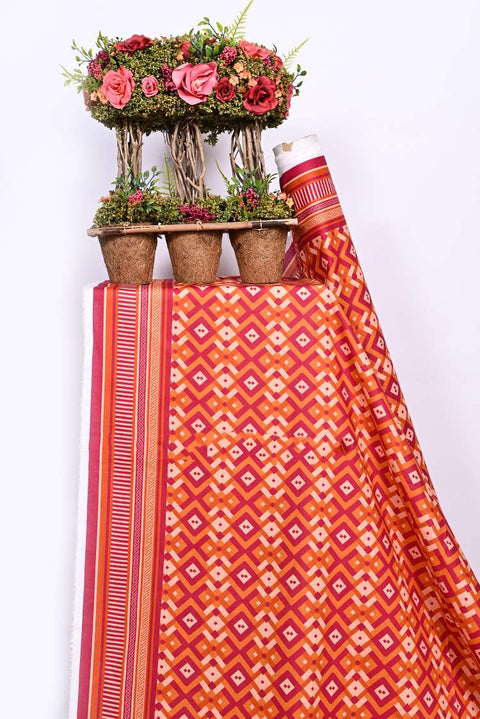 Cambric lawn printed frock design