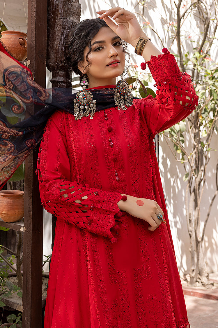 3-PC Unstitched Embroidered Chikankari Lawn Suit