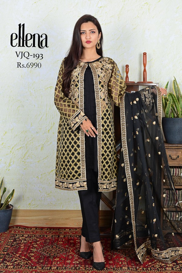 3-PC Stitched Jacquard Suit